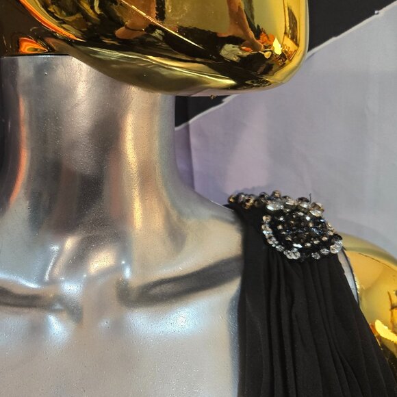 CALVIN KLEIN • Notorious Noir Gown • Femme Fatale Energy 14 NWT Halloween - Picture 11 of 15